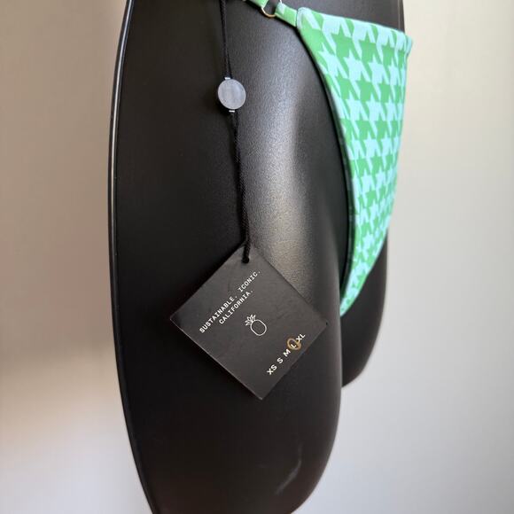 Skatie sz L Green Houndstooth High Cut Bikini Bottoms (NWT) - Picture 6 of 10